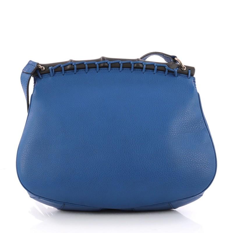 Blue Gucci Nouveau Crossbody Bag Leather Medium