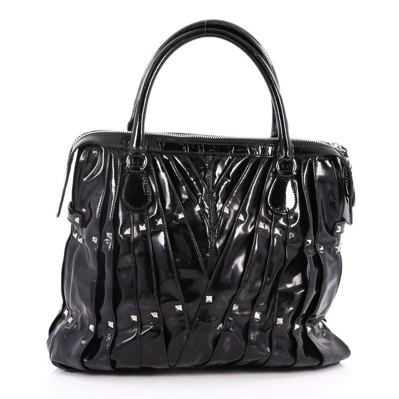 Valentino Maison Bag Studded Patent In Good Condition In NY, NY