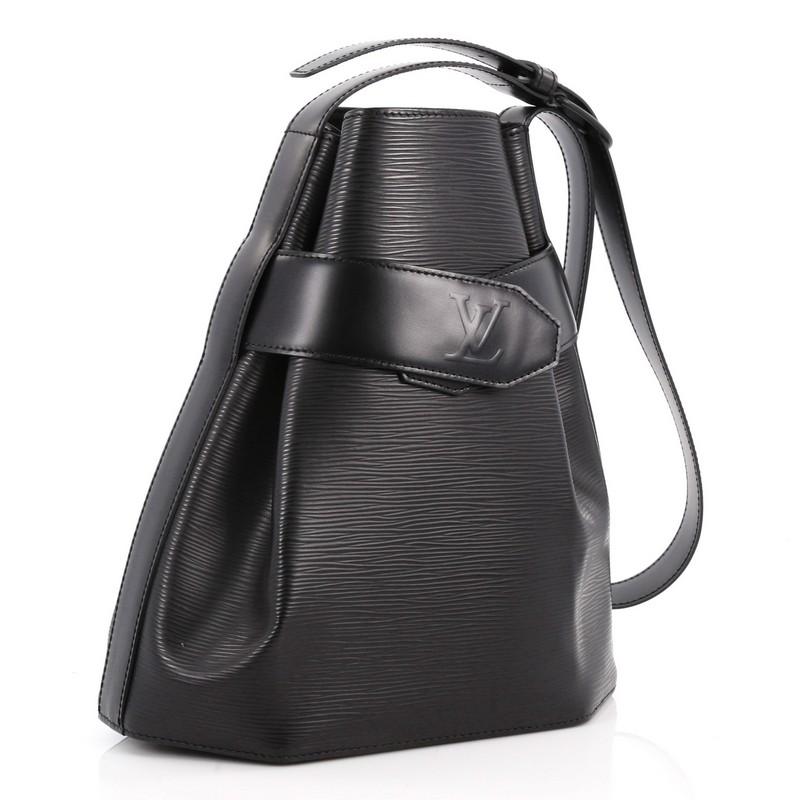 Black Louis Vuitton Vintage Sac d'Epaule Handbag Epi Leather PM
