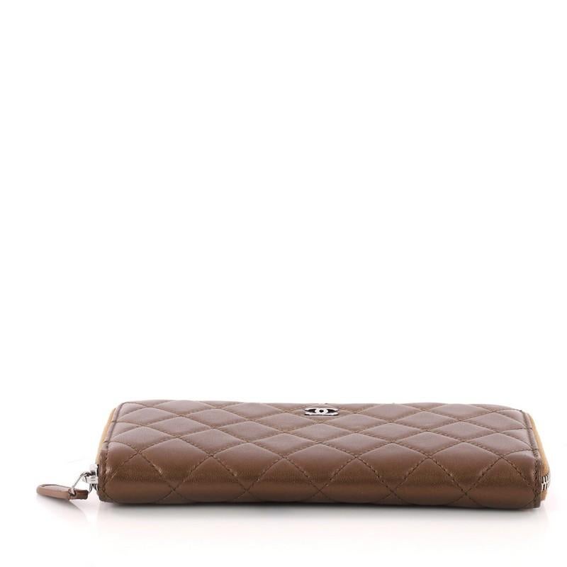 Women's or Men's Chanel Zip Around Wallet Quilted Lambskin Long