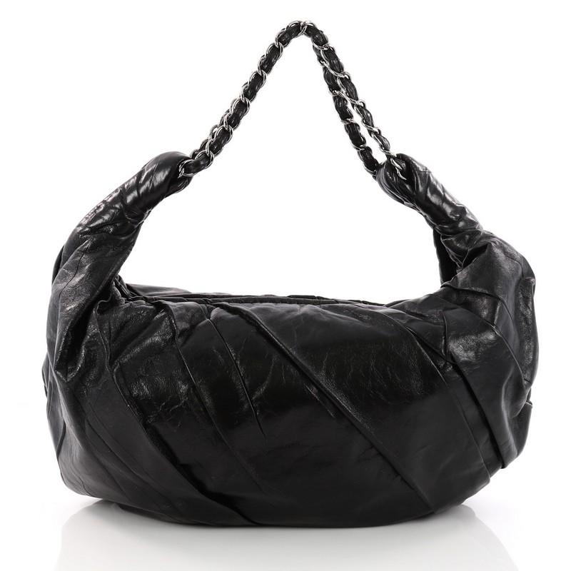 Chanel Twisted Hobo Glazed Calfskin Large In Good Condition In NY, NY