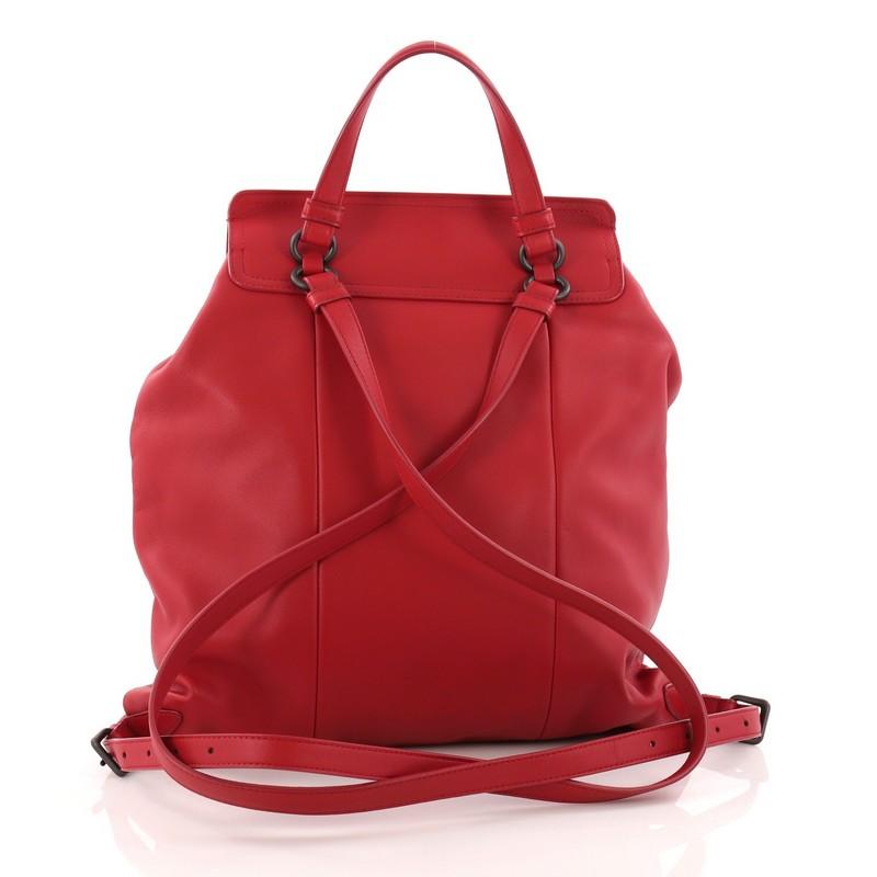 Bottega Veneta Backpack Leather with Intrecciato Medium In Excellent Condition In NY, NY