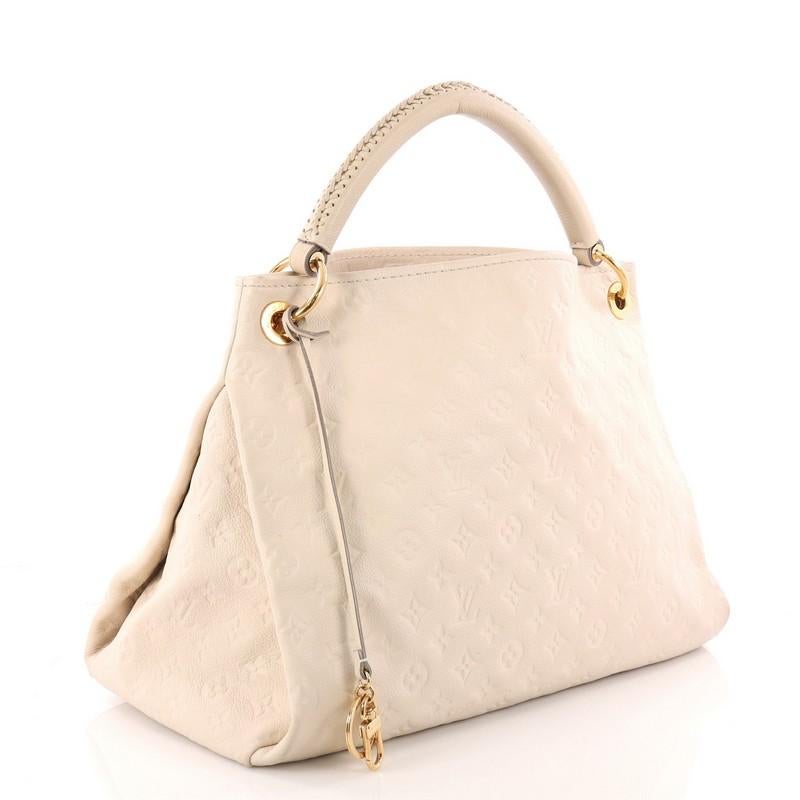 White Louis Vuitton Artsy Handbag Monogram Empreinte Leather MM
