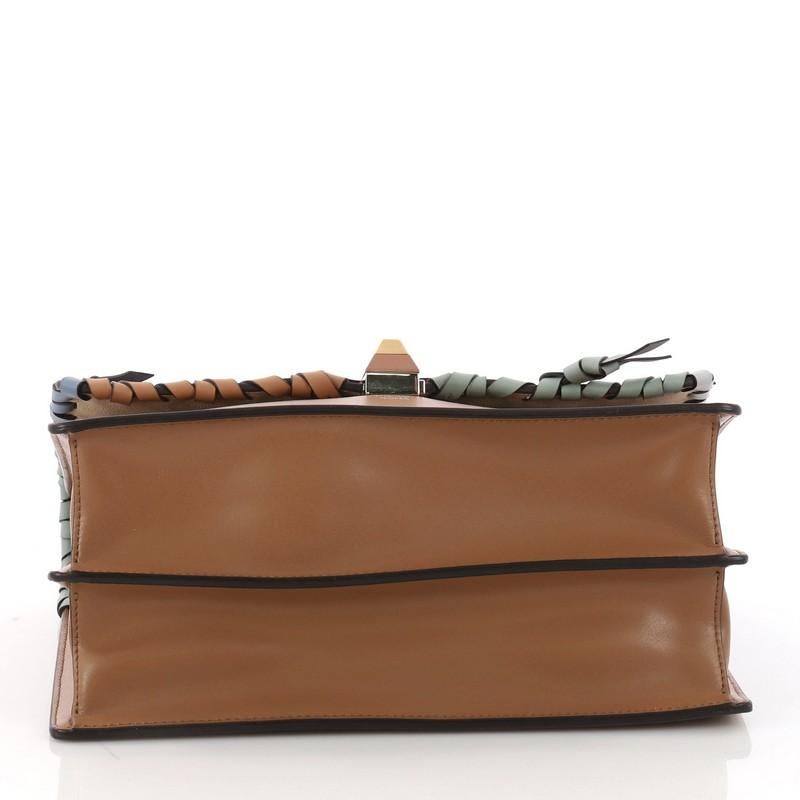 Fendi Kan I Bow Handbag Whipstitch Leather Medium In Good Condition In NY, NY