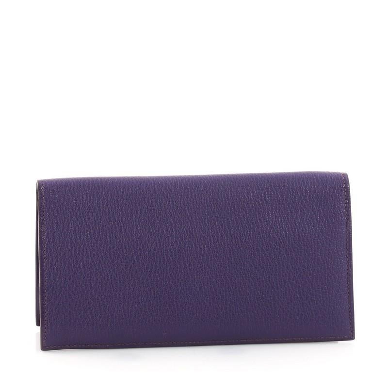 Hermes Evelyne Wallet Chevre Mysore Long In Good Condition In NY, NY