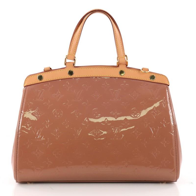 Brown Louis Vuitton Brea Handbag Monogram Vernis MM