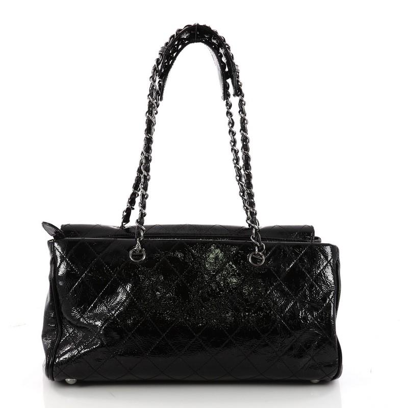 Chanel Ritz Flap Bag Quilted Patent Large In Good Condition In NY, NY