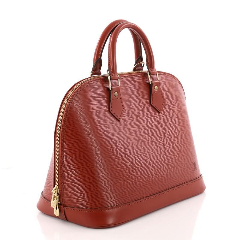 Brown Louis Vuitton Vintage Alma Handbag Epi Leather PM