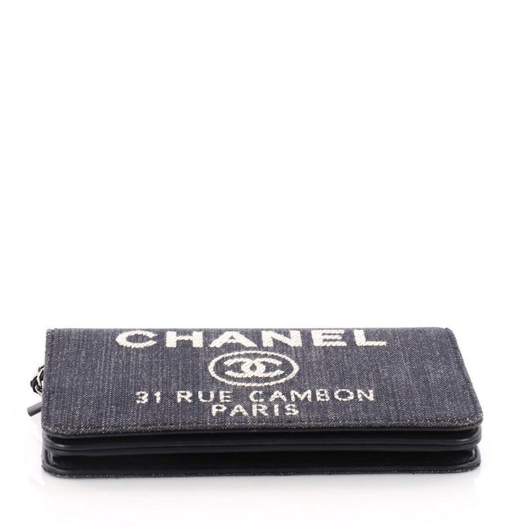 Chanel Deauville Wallet on Chain Denim at 1stDibs