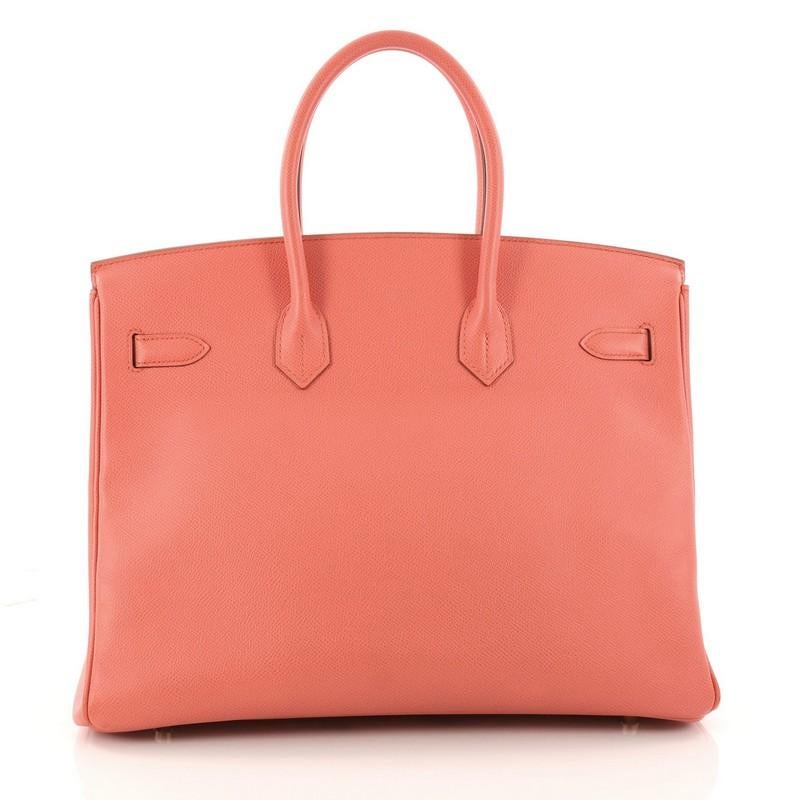 Hermes Birkin Handbag Flamingo Epsom with Gold Hardware 35 In Good Condition In NY, NY