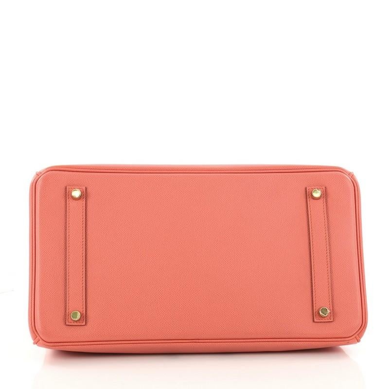 Women's Hermes Birkin Handbag Flamingo Epsom with Gold Hardware 35
