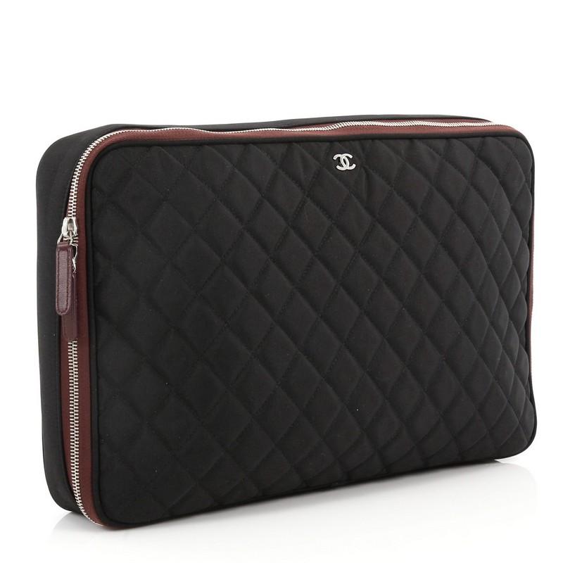 Chanel Black Quilted Nylon Laptop Case 15 Chanel  TLC