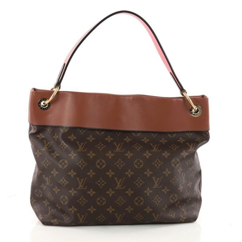 Black Louis Vuitton Tuileries Hobo Monogram Canvas with Leather