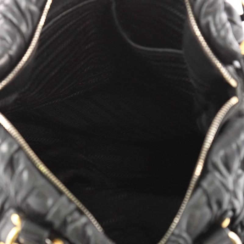 Black Prada Gaufre Convertible Tote Nappa Leather Medium