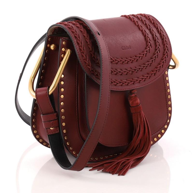 Brown Chloe Hudson Handbag Whipstitch Leather Small
