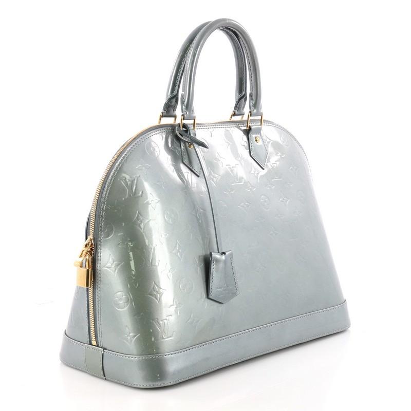 Gray Louis Vuitton Alma Handbag Monogram Vernis GM