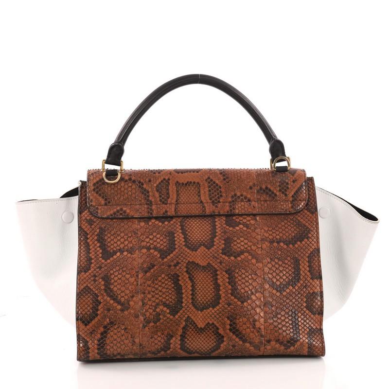Celine Trapeze Handbag Python Medium In Good Condition In NY, NY