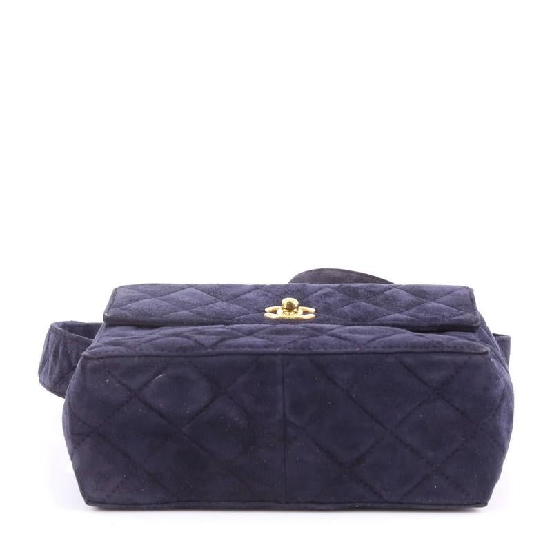 Women's Chanel Vintage Top Handle Flap Bag Quilted Suede Small