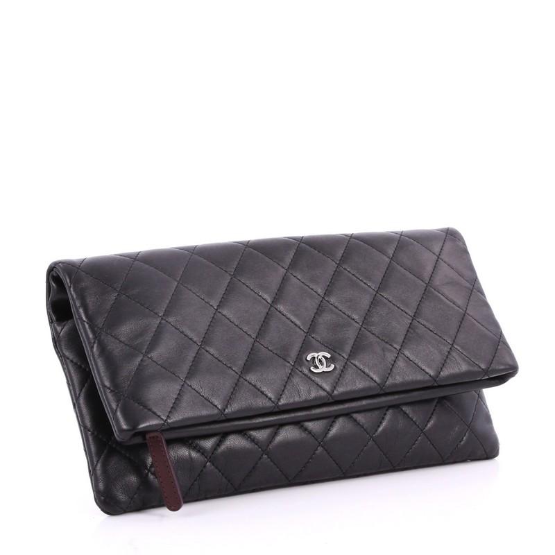 Black Chanel Beauty CC Clutch Quilted Lambskin