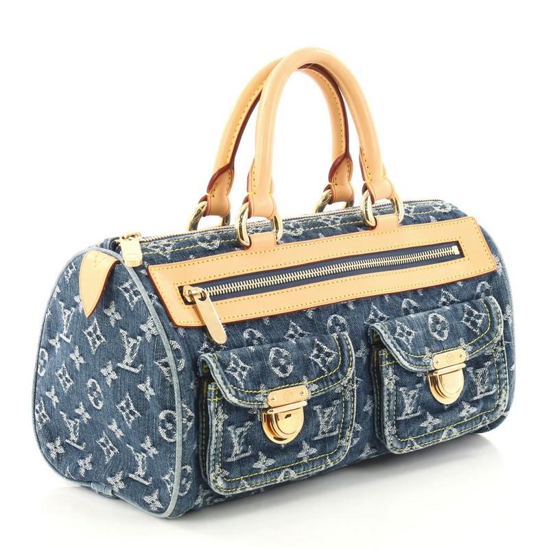 Louis Vuitton Neo Speedy Bag Denim In Good Condition In NY, NY