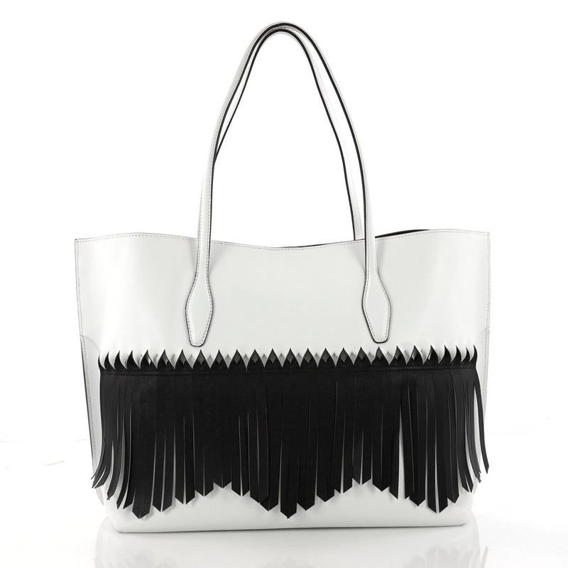 Tod's Fringe Joy Tote Leather Large In Excellent Condition In NY, NY