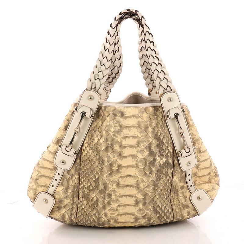 Gucci Pelham Shoulder Bag Python Medium In Good Condition In NY, NY