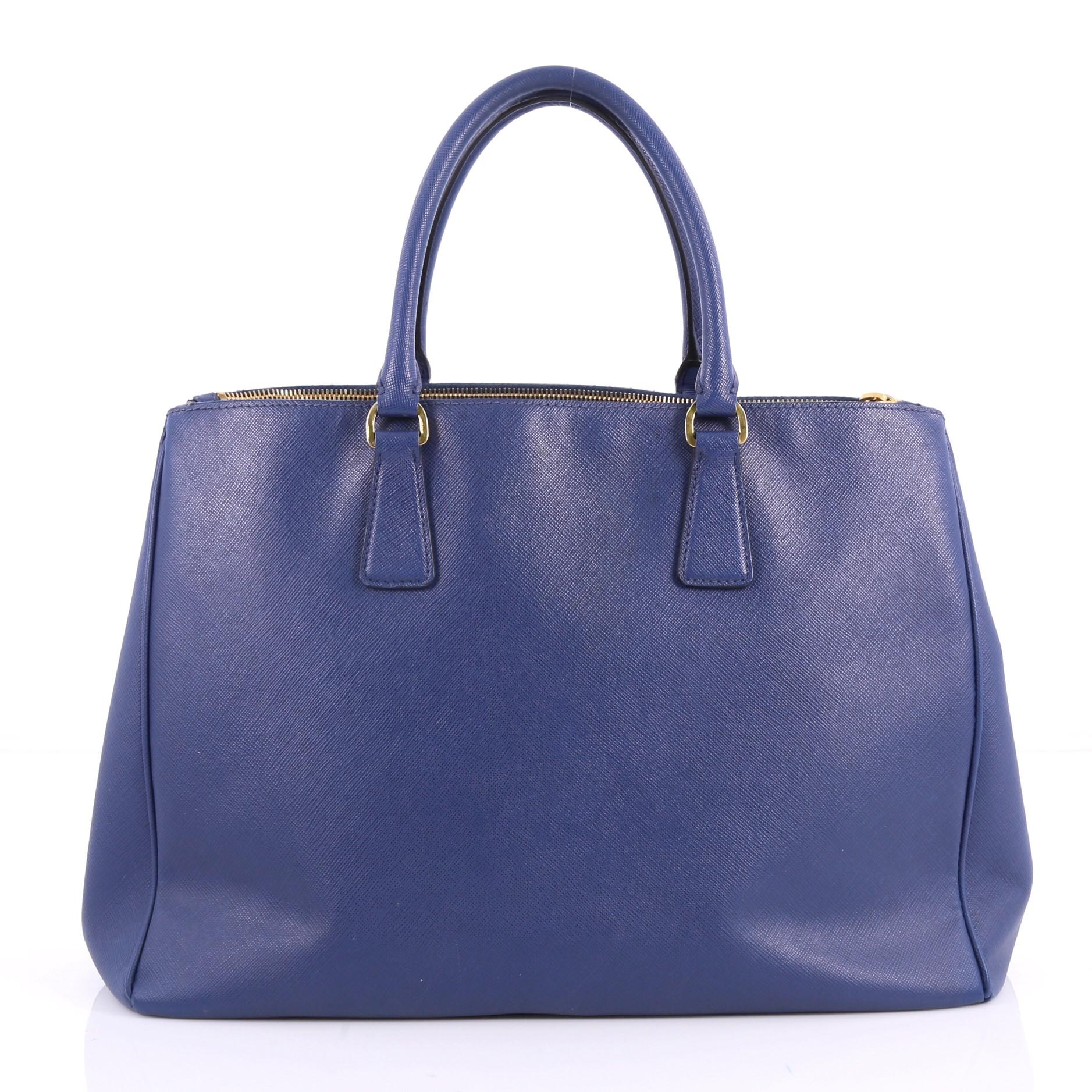 Prada Double Zip Lux Tote Saffiano Leather Large In Good Condition In NY, NY