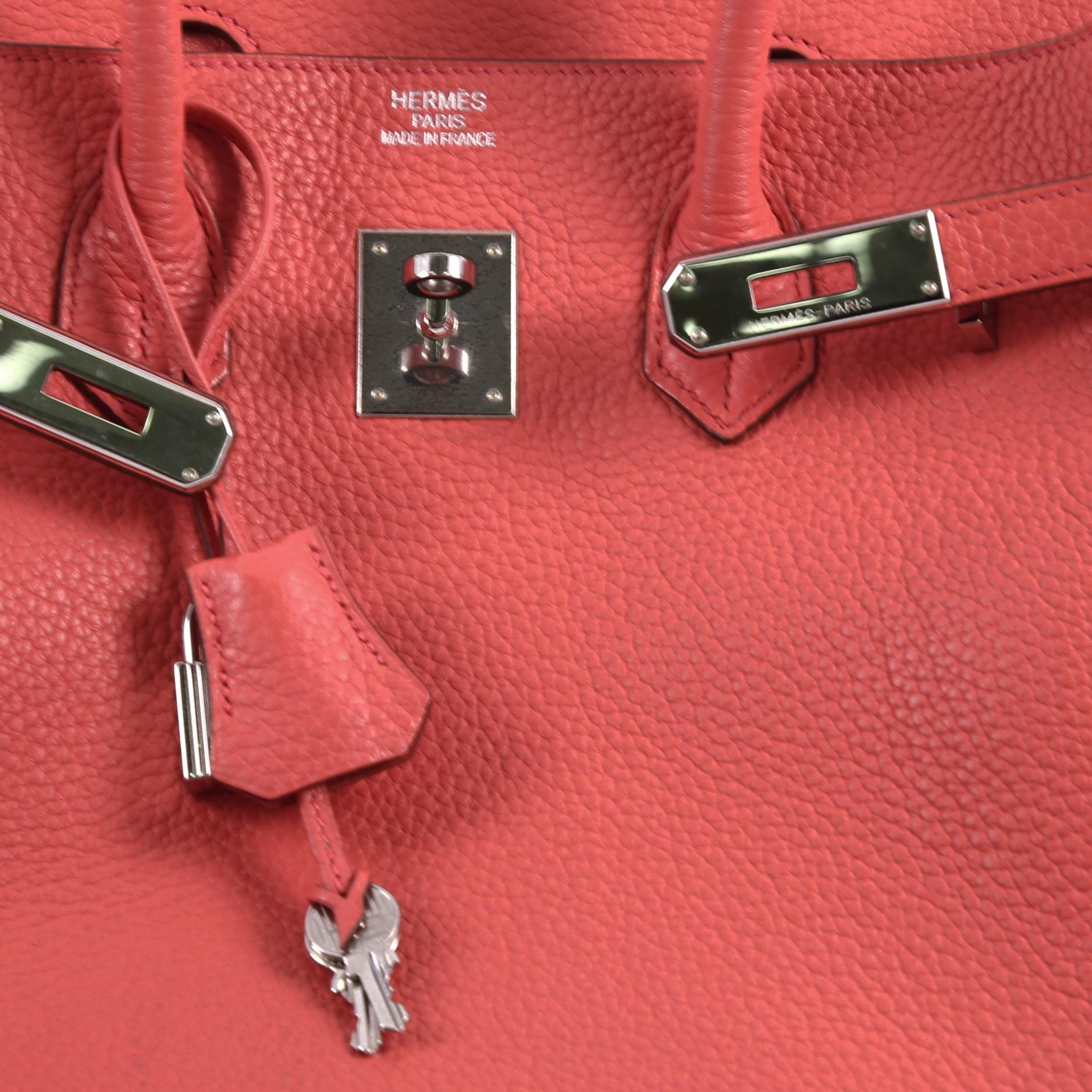 Hermes Birkin Handbag Bougainvillea Clemence with Palladium Hardware 35 2
