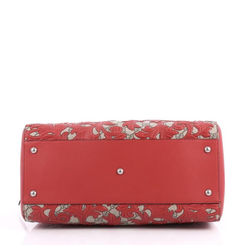 Women's Gucci Convertible Boston Bag Arabesque GG Coated Canvas Medium