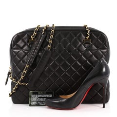 Chanel Vintage Camera Bag Quilted Leather Large