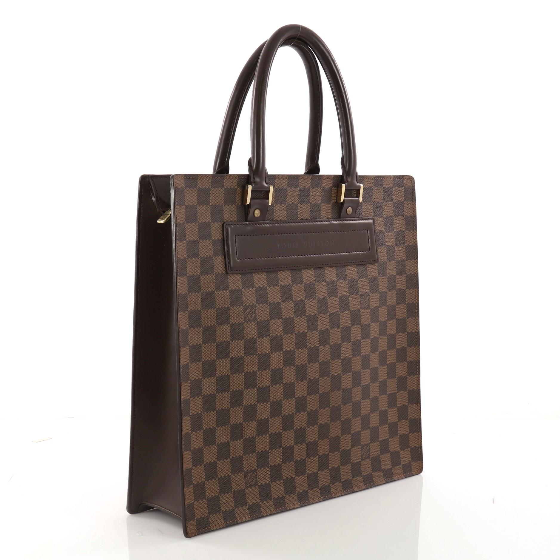 Black Louis Vuitton Venice Sac Plat Handbag Damier GM