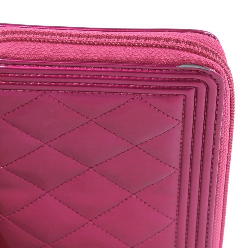 Chanel Boy L-Gusset Zip Wallet Quilted Patent Long 2