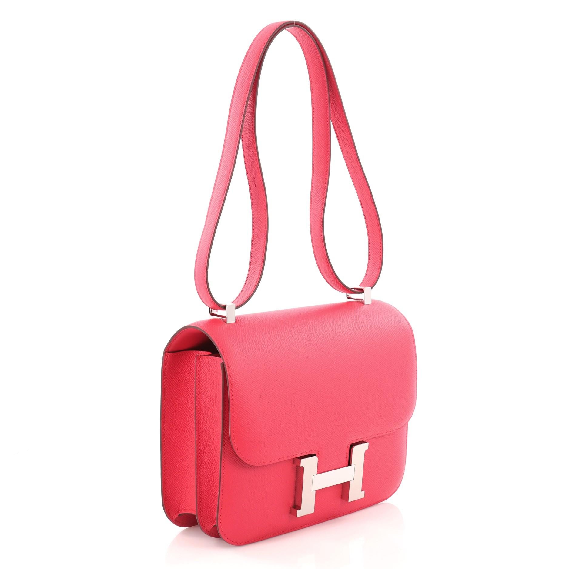Red Hermes Constance Handbag Epsom 24