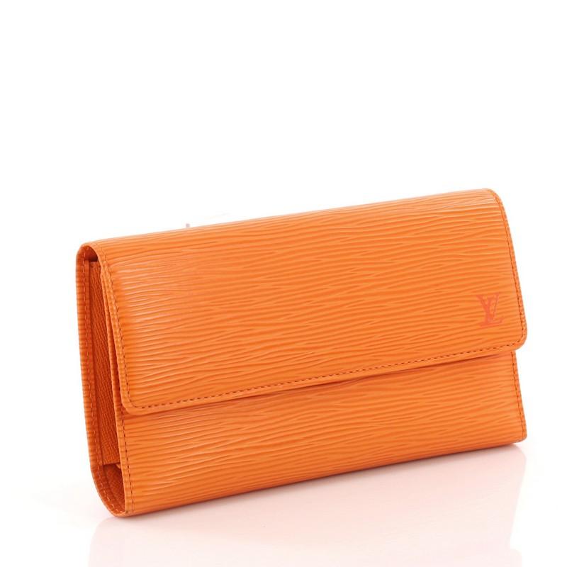 Orange Louis Vuitton Porte Tresor International Wallet Epi Leather