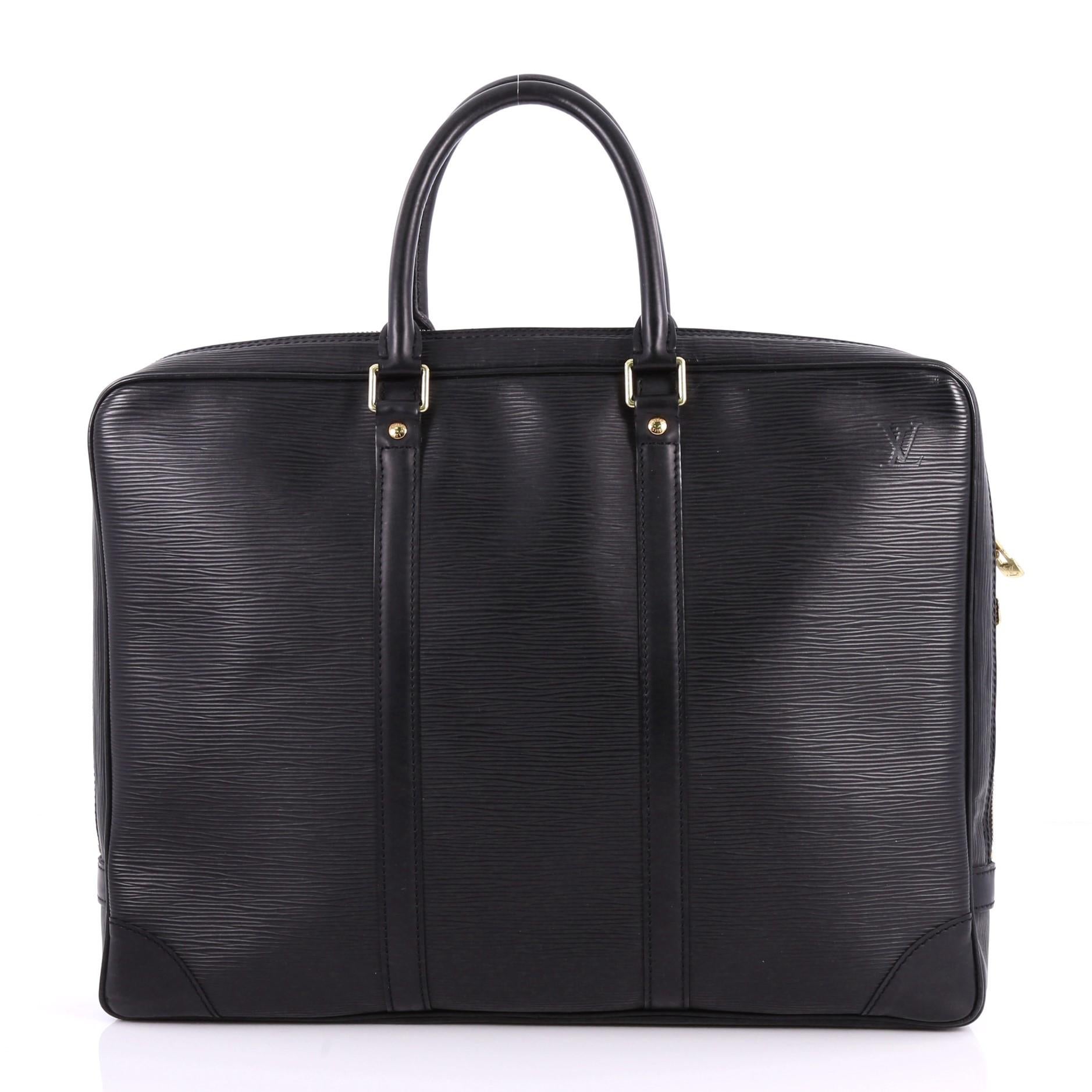 Louis Vuitton Porte-Documents Voyage Briefcase Epi Leather In Good Condition In NY, NY