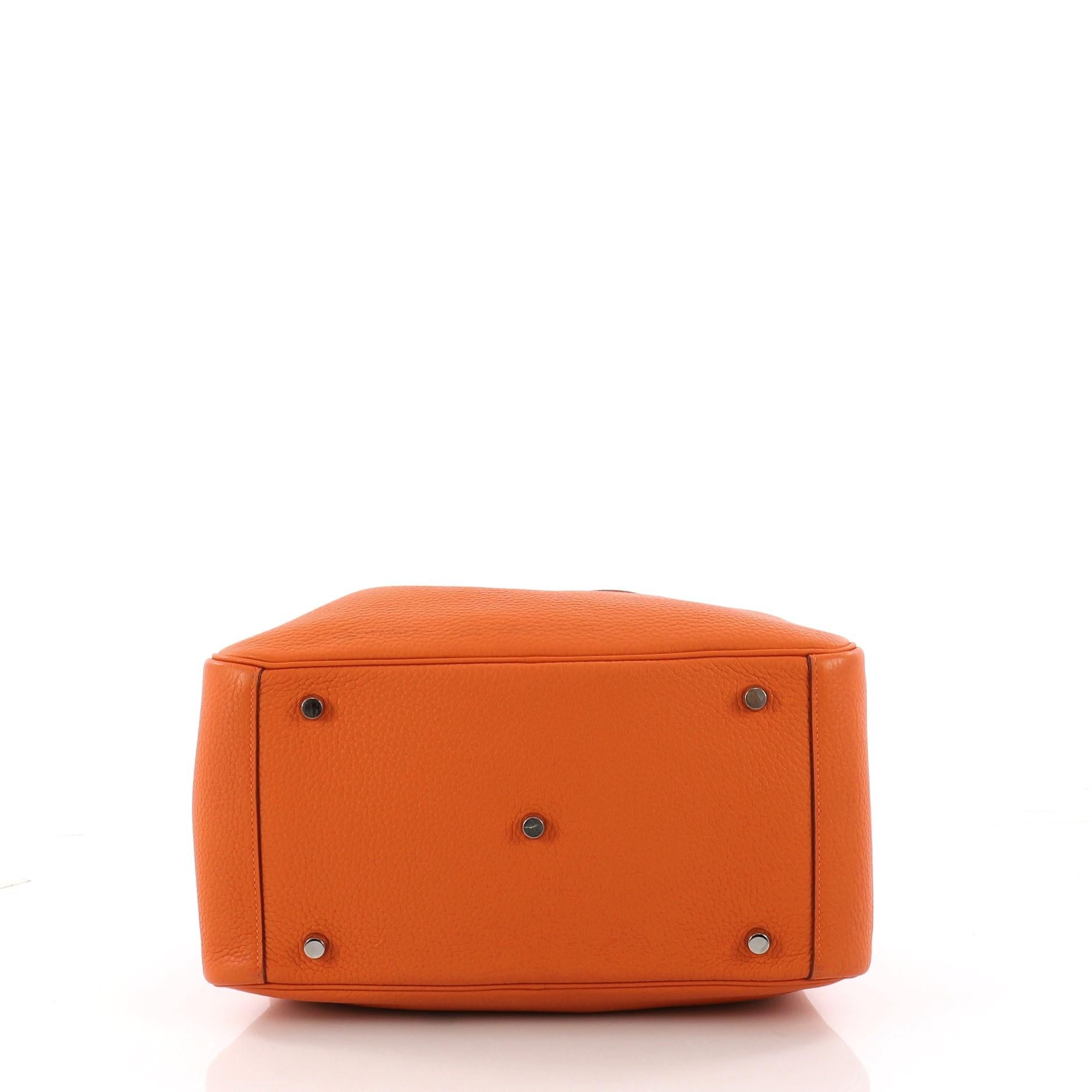 Orange  Hermes Lindy Handbag Clemence 30