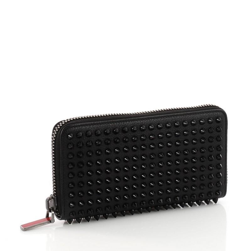 Black Christian Louboutin Panettone Wallet Spiked Leather