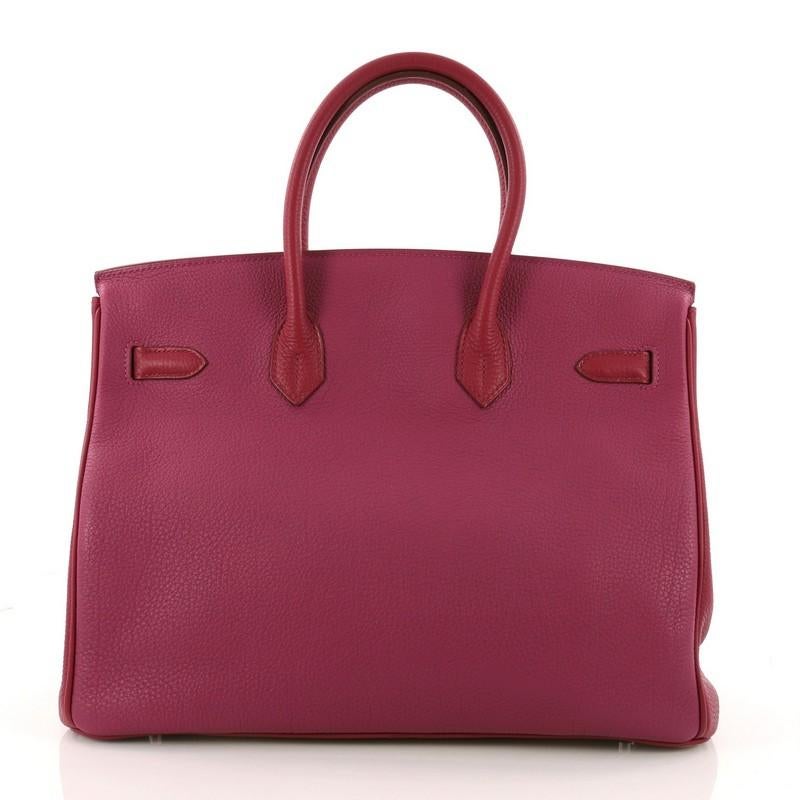 Hermes Tricolor Togo With Palladium Hardware 35 Birkin Handbag  In Good Condition In NY, NY