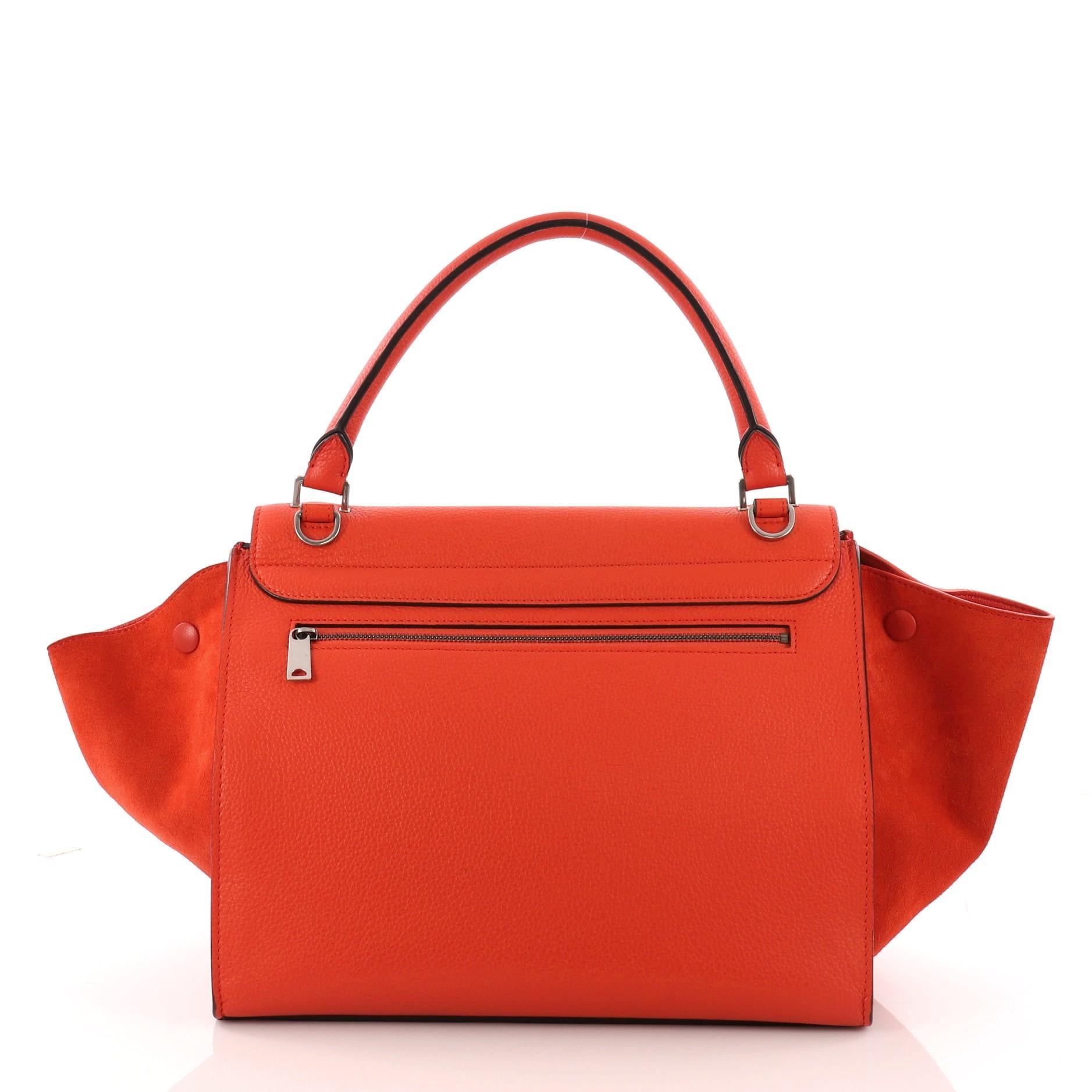  Celine Trapeze Handbag Leather Medium In Good Condition In NY, NY