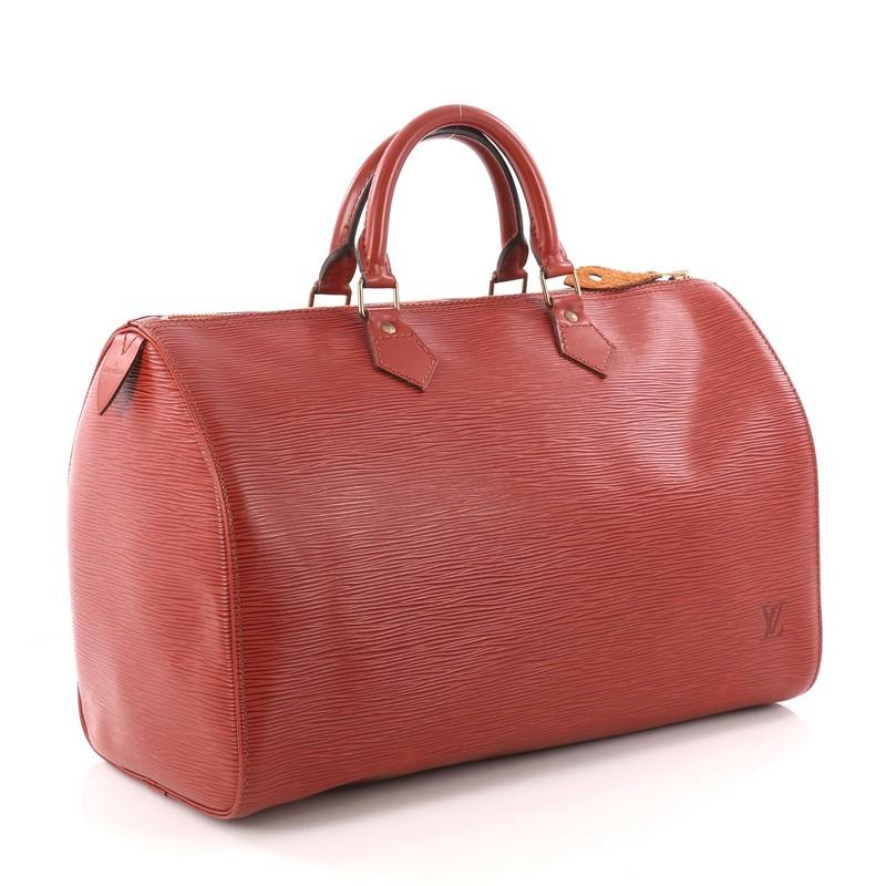 Red Louis Vuitton Speedy Handbag Epi Leather 40