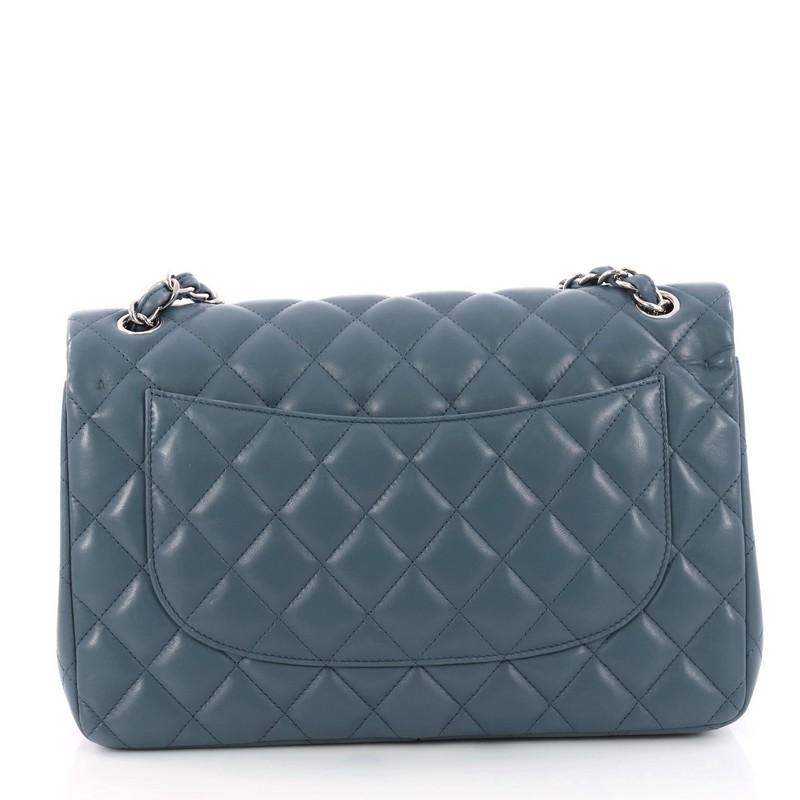 Chanel Classic Double Flap Bag Quilted Lambskin Jumbo In Excellent Condition In NY, NY