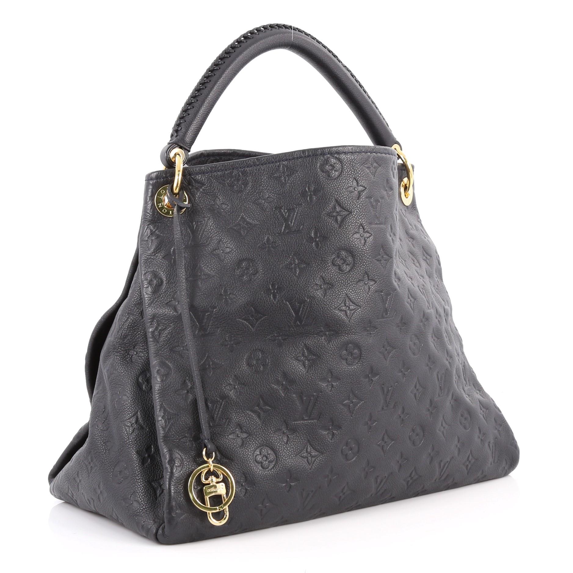 Gray  Louis Vuitton Artsy Handbag Monogram Empreinte Leather MM