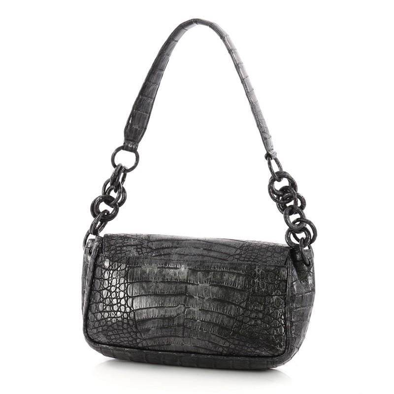 Nancy Gonzalez Flap Shoulder Bag Crocodile Small In Good Condition In NY, NY