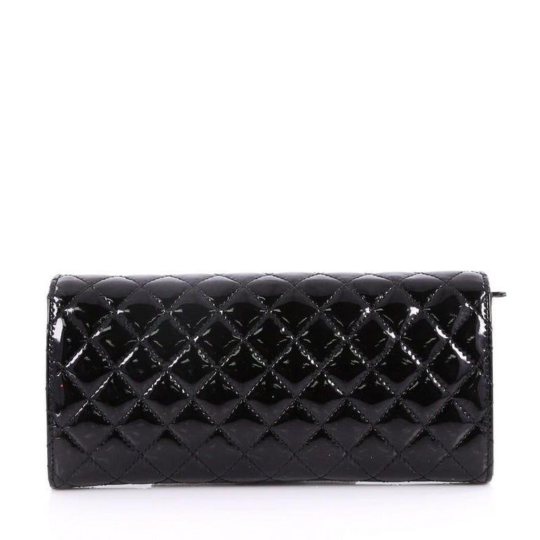 Chanel Wallet On Chain Clutch Quilted Patent East West at 1stdibs