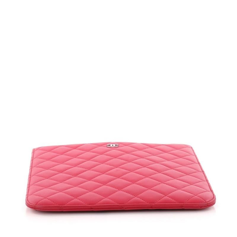Chanel CC iPad Cover Quilted Lambskin In Good Condition In NY, NY