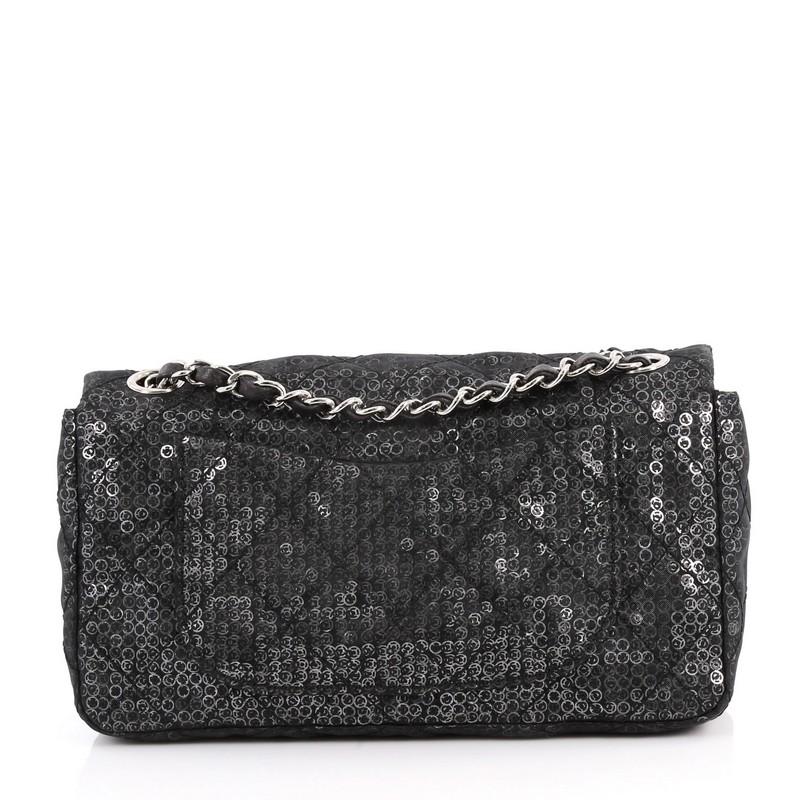 Black Chanel Hidden Sequins Flap Bag Sequins Medium