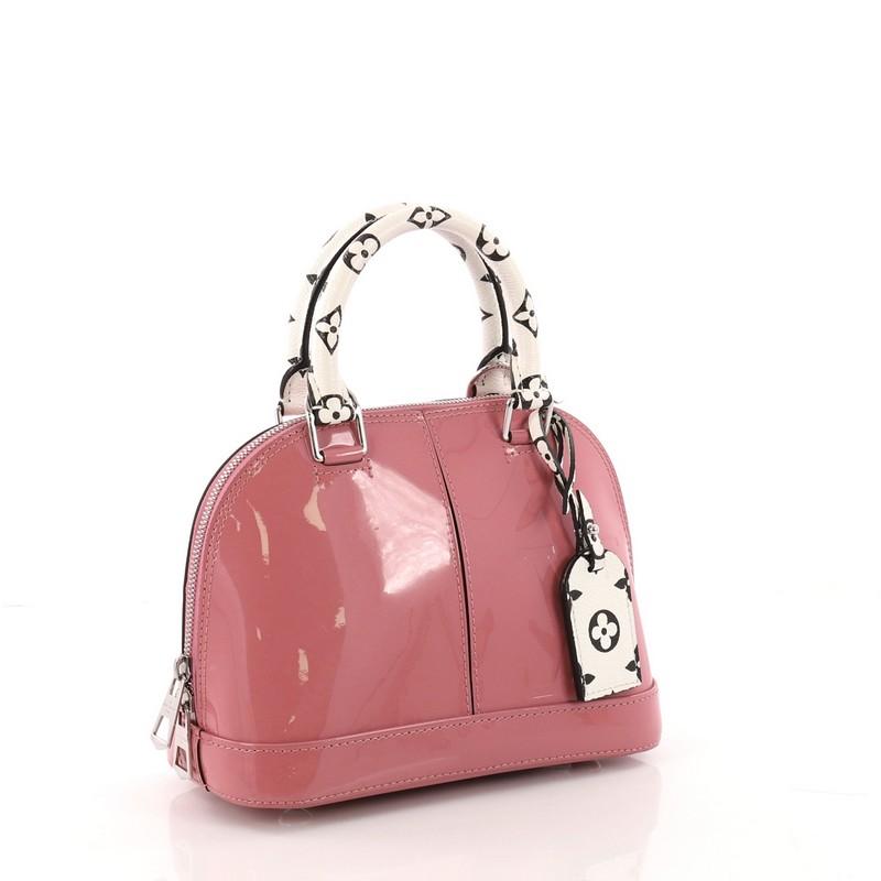 Pink Louis Vuitton Alma Handbag Vernis with Monogram Canvas BB
