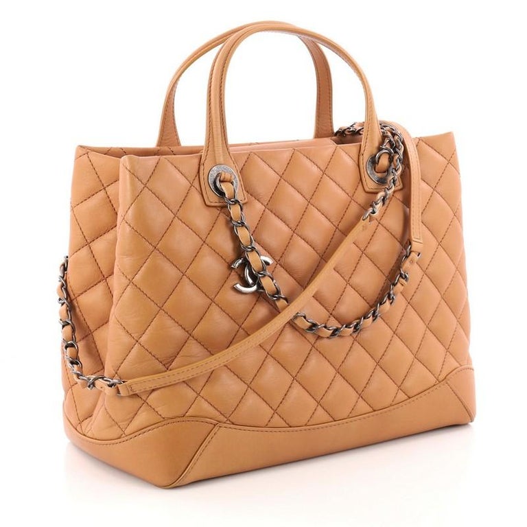 Chanel Easy Shopping Tote Quilted Lambskin Medium at 1stDibs