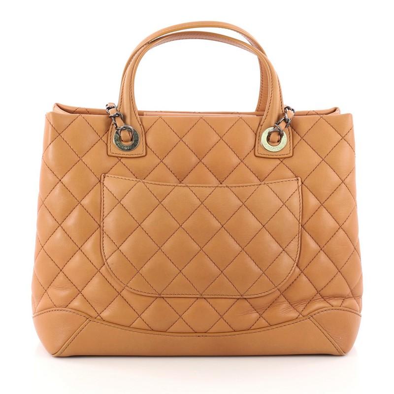 Chanel Easy Shopping Tote Quilted Lambskin Medium at 1stDibs