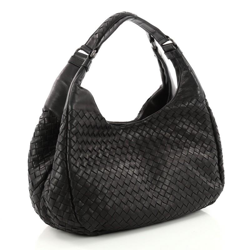 Black Bottega Veneta Campana Hobo Intrecciato Nappa Small